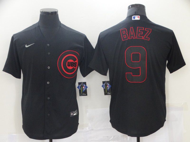 Cheap Men Chicago Cubs 9 Baez Black shadow Game Nike 2021 MLB Jersey